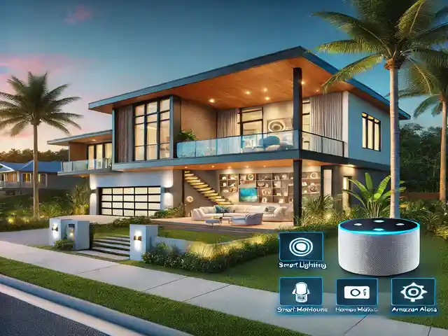 A modern smart home in South Florida with advanced technology features