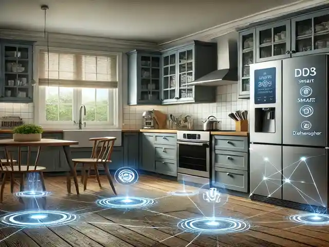 Smart Homes in South Florida - A kitchen in a smart home with connected smart appliances