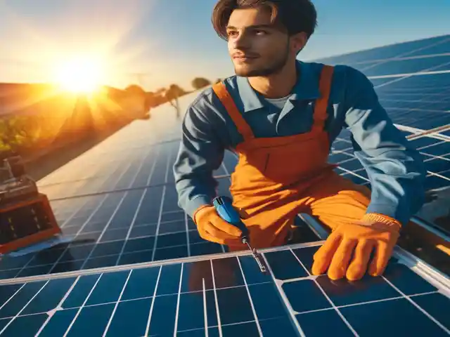 Solar Energy in South Florida - A person or technician performing maintenance on solar panels to ensure long-term efficiency